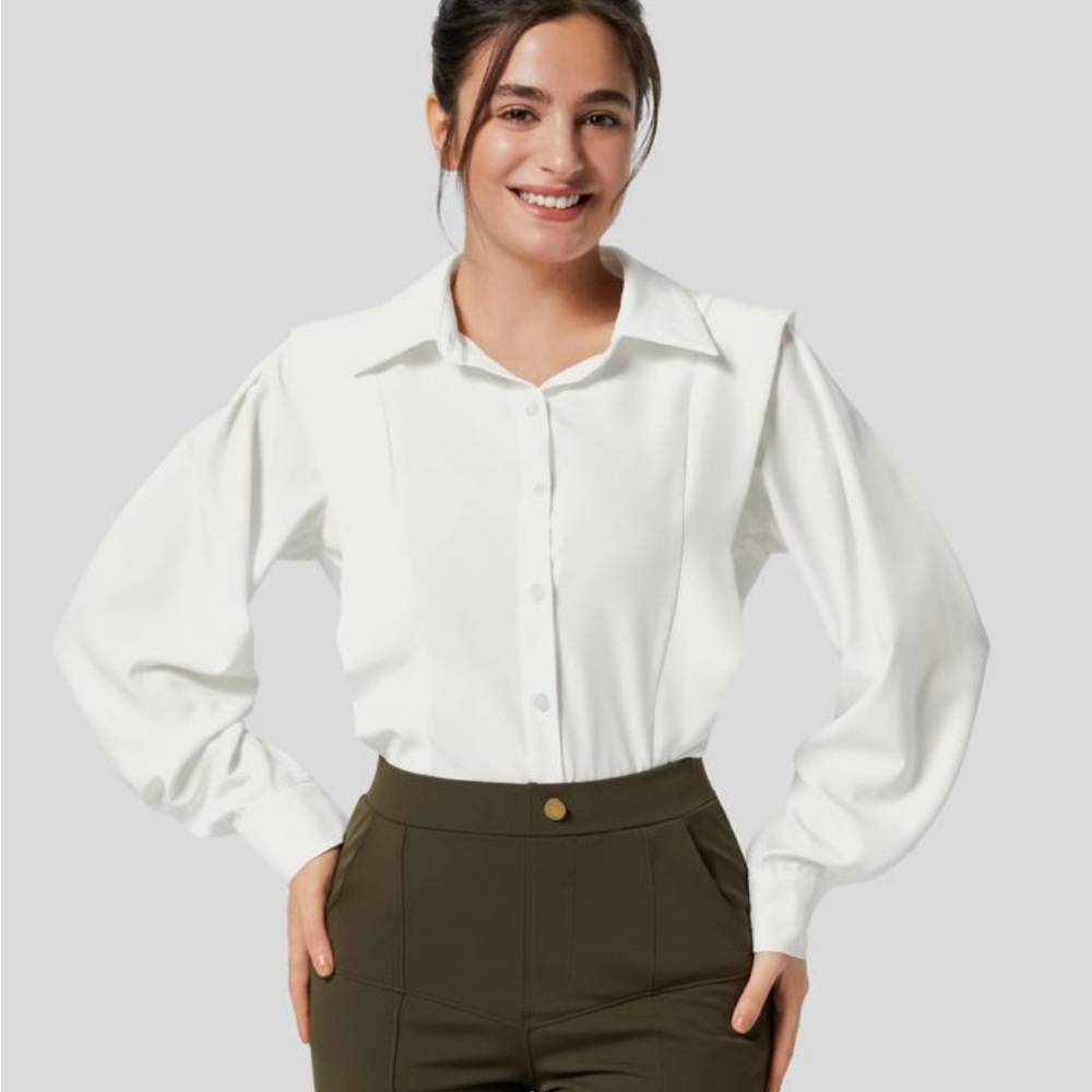 Halara Collared Button Long Sleeve Casual Shirt